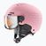 Cască de schi pentru copii  UVEX Rocket Visor Jr pink confetti matt/mirror silver/lasergold lite