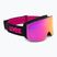 Ochelari de schi pentru copii UVEX Pwdr FM black matt/mirror pink green clear