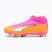 Încălțăminte de fotbal pentru copii PUMA Ultra 6 Match+ LL FG/AG Jr poison pink/puma white/sun stream/bright aqua/puma black