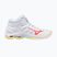 Încălțăminte de volei pentru femei Mizuno Wave Voltage 2 Mid white/calypso coral/pale banan