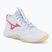 Încălțăminte de volei pentru femei Mizuno Wave Momentum Pro Mid white/calypso coral/pale banan
