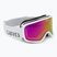 Ochelari de schi pentru copii Giro Stomp white wordmark/ amber pink