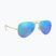 Ochelari de soare Ray-Ban Aviator Classic matt gold/blue polarized