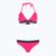 Costum de baie din două piese pentru femei EA7 Emporio Armani Logo Tape Bikini Triangle neon pink
