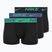Boxeri pentru bărbați Nike Dri-Fit Essential Micro Trunk 3 pary black green shock/wild violet/black text wb