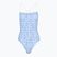 Costum de baie dintr-o piesă pentru femei Tommy Hilfiger Straight Neck Print floral stripe blue spell