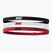 Bentiță Nike Elastic Headbands 2.0 3 szt. black/white/university red