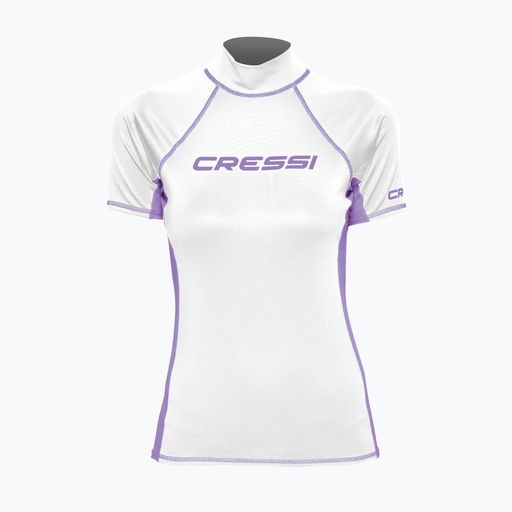 Tricou de înot pentru femei Cressi Rash Guard S/SL alb și violet LW476802