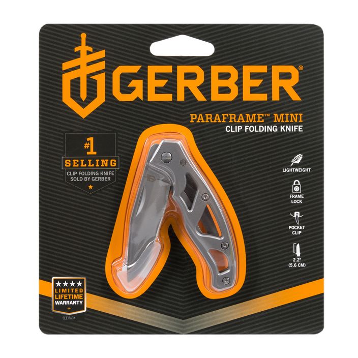 Gerber Paraframe Mini Folder cuțit de călătorie cu muchie fină de argint 22-48485 2