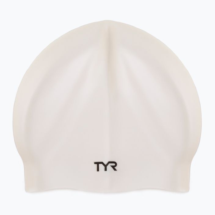 TYR Wrinkle-Free Silicone Swim Cap alb LCS