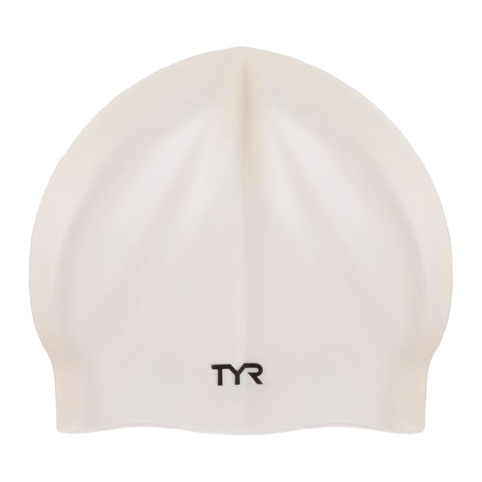 TYR Wrinkle-Free Silicone Swim Cap alb LCS 2