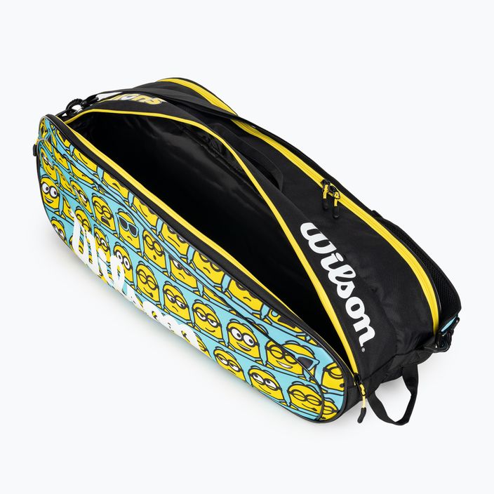Geantă de tenis pentru copii Wilson Minions 2.0 Team 6 Pack albastru galben negru 6