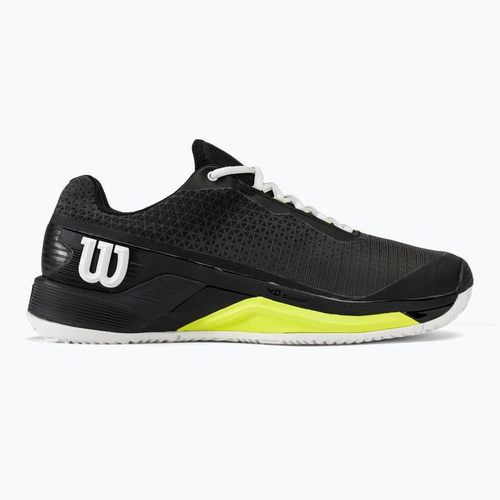 Încălțăminte de tenis pentru bărbați Wilson Rush Pro 4.0 Clay black/white/safety yellow 2