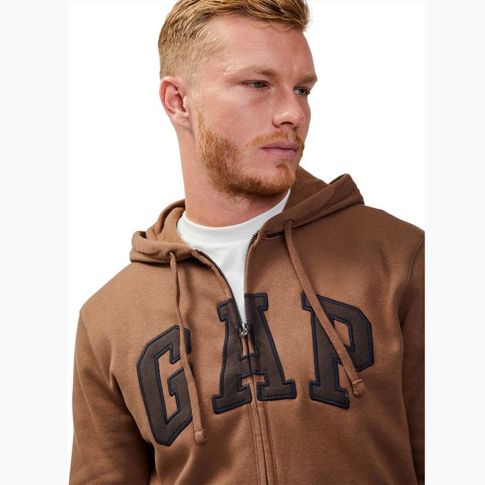 Bluză pentru bărbați GAP V-Heritage Logo FZ SNL cozy brown 4