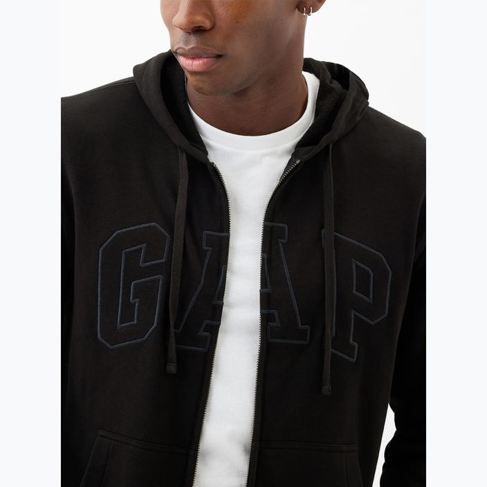 Hanorac pentru bărbați GAP Heritage French Terry Fullzip Logo true black 4