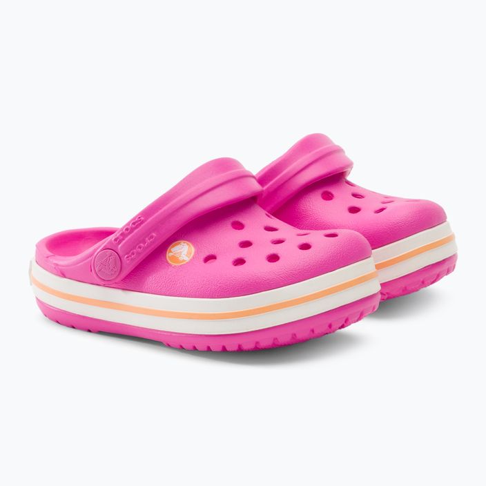 Șlapi Crocs Kids Crocband Clog roz electric/cantaloupe flip-flops 5