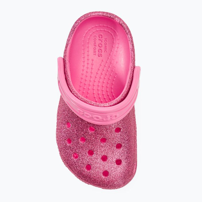 Crocs Classic Glitter Clog T roz limonadă roz pentru copii flip-flops pentru copii 7