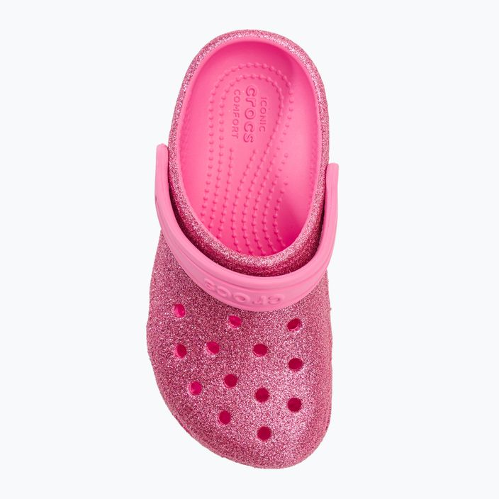 Crocs Classic Glitter Clog roz limonadă roz pentru copii flip-flops pentru copii 7