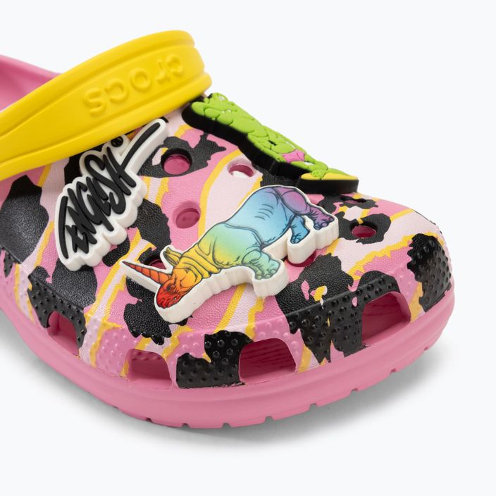 Papuci pentru copii  Crocs Ron English Party Animals Classic Clog Kids pink lemonade/multi 9