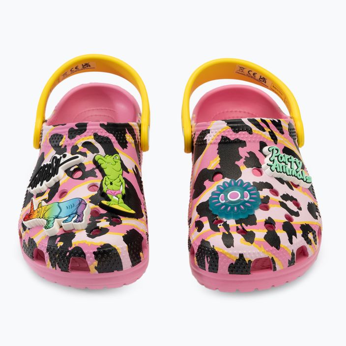 Papuci pentru copii  Crocs Ron English Party Animals Classic Clog Kids pink lemonade/multi 10