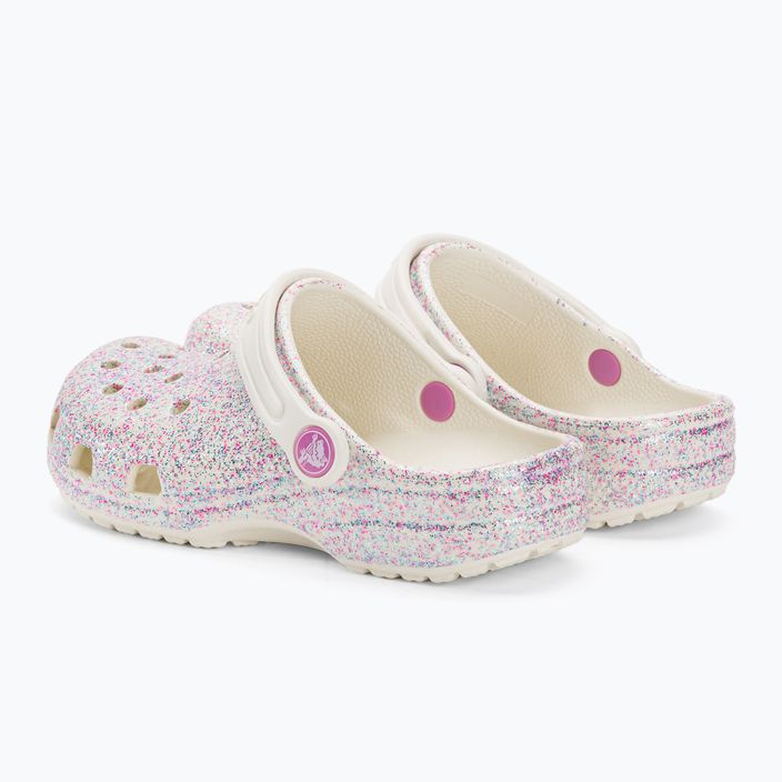 Crocs Classic Glitter Clog pentru copii flip-flops bianco sporco 4