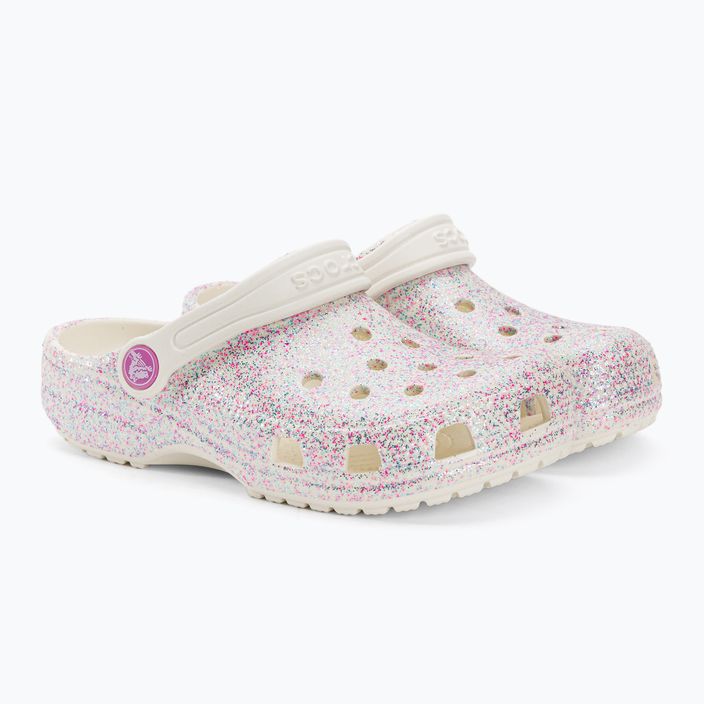 Crocs Classic Glitter Clog pentru copii flip-flops bianco sporco 5