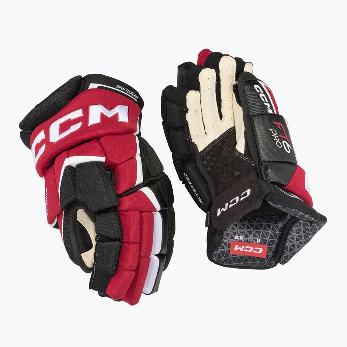 Mănuși de hochei CCM JetSpeed FT6 Pro SR black/red/white