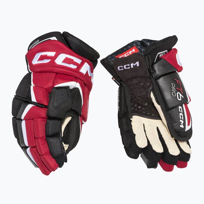 Mănuși de hochei CCM JetSpeed FT6 Pro SR black/red/white 2