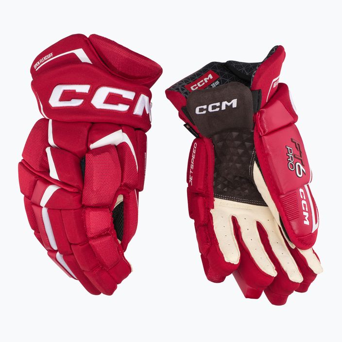 Mănuși de hochei CCM JetSpeed FT6 Pro SR red/white 2