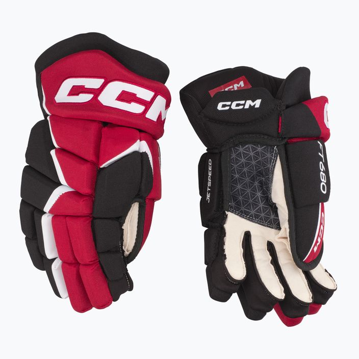 Mănuși de hochei CCM JetSpeed FT680 SR black/red/white 2