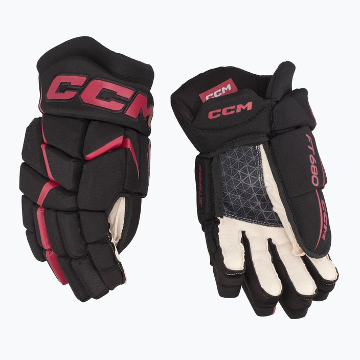 Mănuși de hochei CCM JetSpeed FT680 SR black/red 2