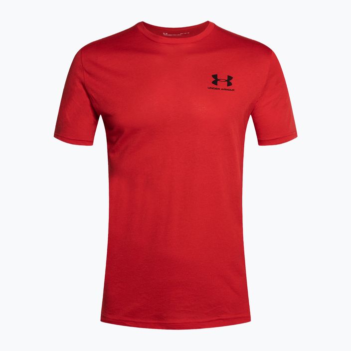 Under Armour Sportstyle Stânga piept SS tricou de antrenament pentru bărbați roșu/negru 4