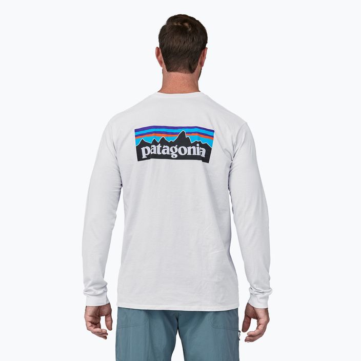 Longsleeve pentru bărbați Patagonia P-6 Logo Responsibili white 2