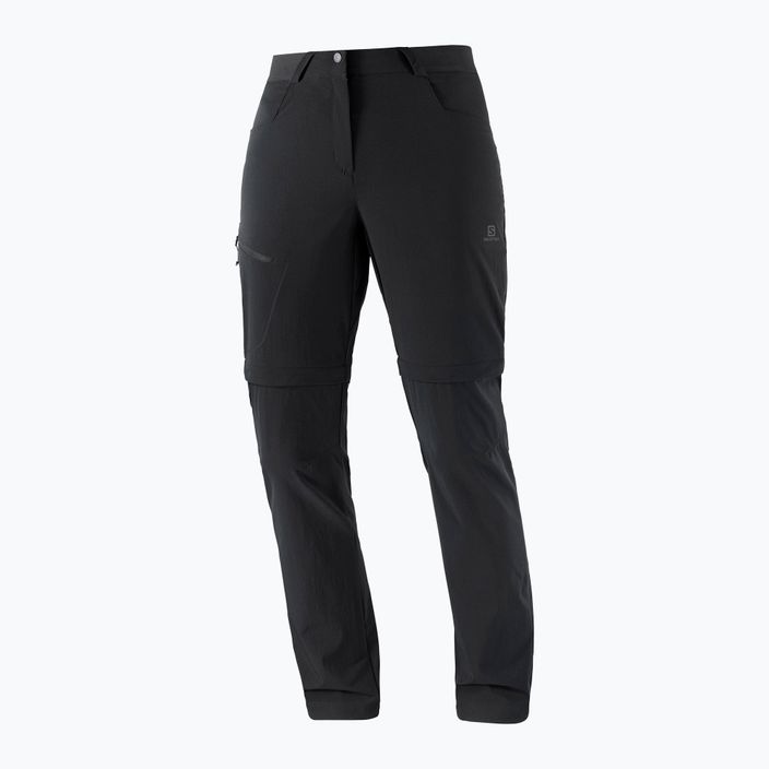 Pantaloni de trekking pentru femei Salomon Wayfarer Zip Off negru LC1701900 5