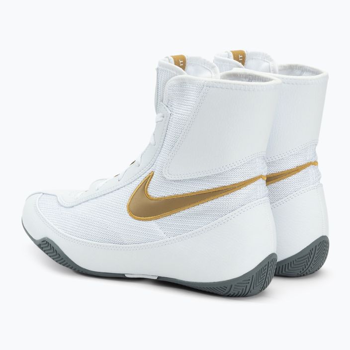 Nike Machomai alb și auriu pantofi de box 321819-170 3