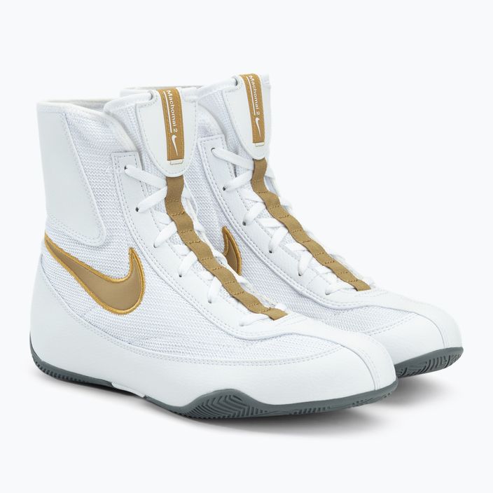 Nike Machomai alb și auriu pantofi de box 321819-170 4