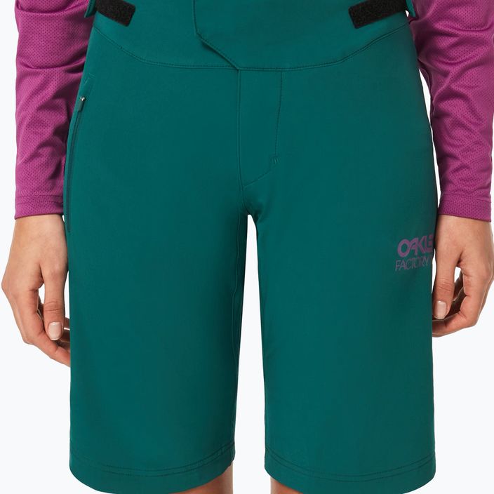 Pantaloni scurți de MTB Oakley Drop In pentru femei, verde FOA500275 2