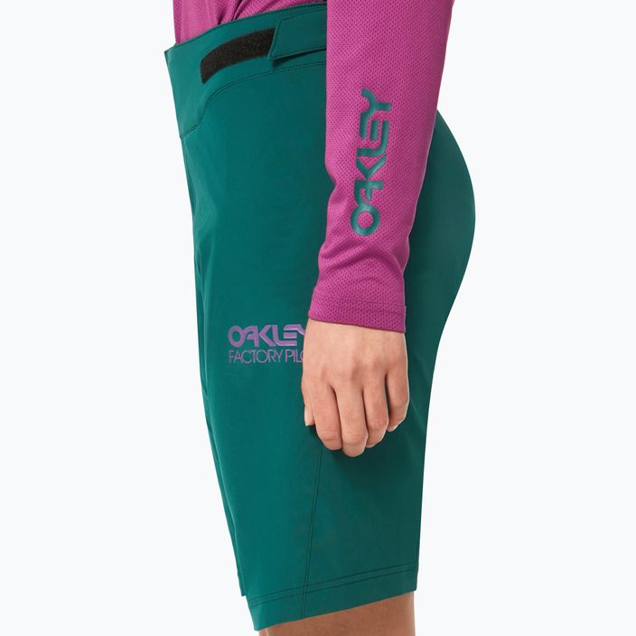 Pantaloni scurți de MTB Oakley Drop In pentru femei, verde FOA500275 5