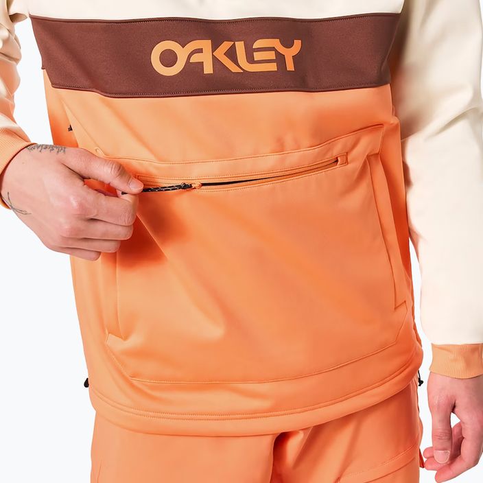 Hanorac cu glugă Oakley TNP Nose Grab Softshell pentru bărbați alb arctic/portocaliu moale 5