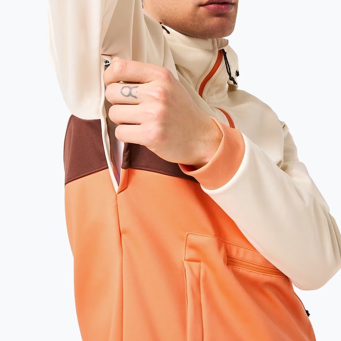 Hanorac cu glugă Oakley TNP Nose Grab Softshell pentru bărbați alb arctic/portocaliu moale 8