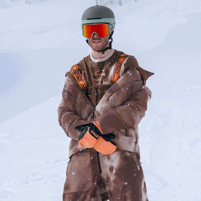 Pantaloni de snowboard pentru bărbați Oakley TC Gunn RC Bib 3.0 maro cu imprimare de nori de culoare maro 18