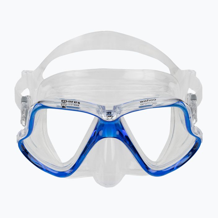 Mască de snorkeling Mares Wahoo transparent și albastru marin 411238 2