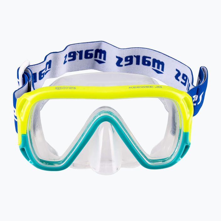 Mască de scufundări pentru copii Mares Keewee Junior yellow / aqua / clear