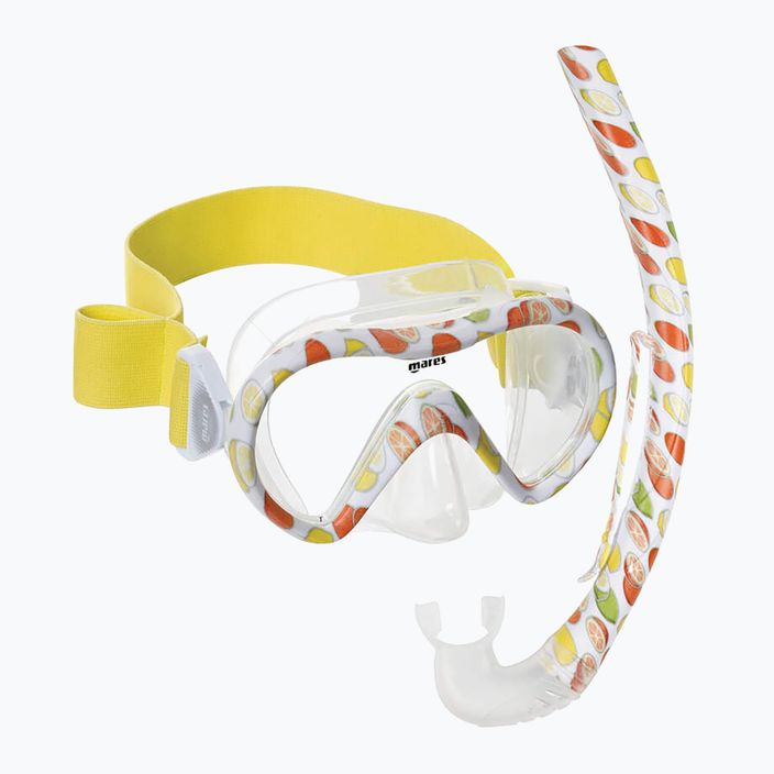 Set de snorkeling pentru copii Mares Combo Vitamin white/yellow/clear