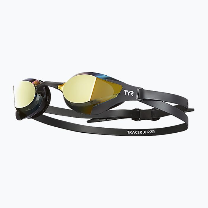 Ochelari de înot TYR Tracer-X RZR Mirrored Racing negru-galbeni LGTRXRZM_751 6
