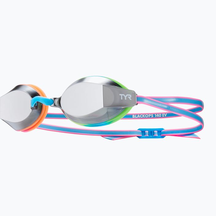 Ochelari de înot pentru copii  TYR Blackops 140 Ev Racing Mirrored silver/ blue/ pink