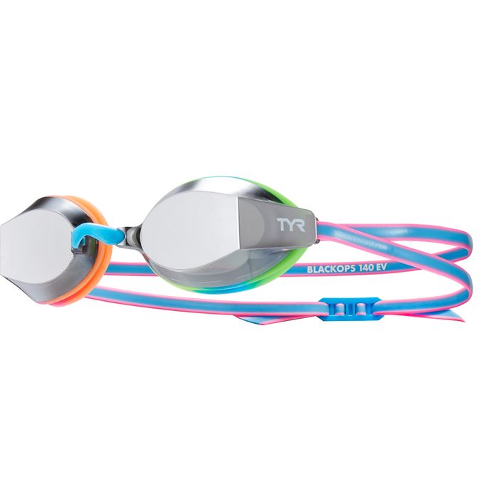 Ochelari de înot pentru copii  TYR Blackops 140 Ev Racing Mirrored silver/ blue/ pink 2