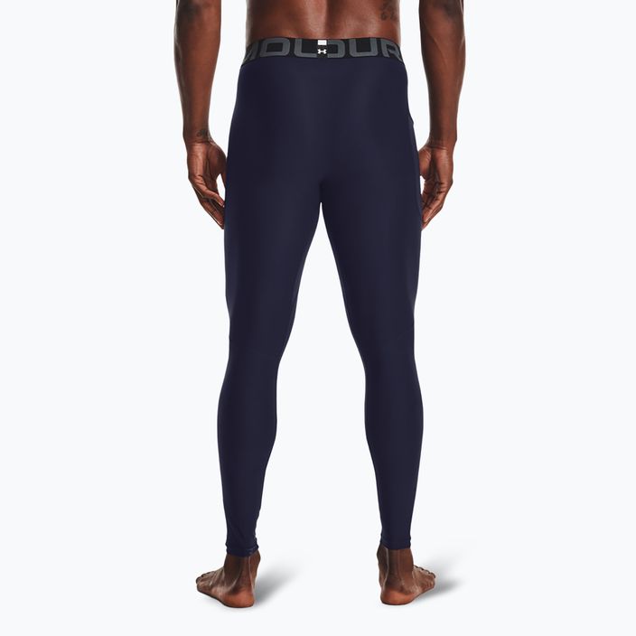 Colanți de antrenament pentru bărbați Under Armour HeatGear midnight navy/white 3