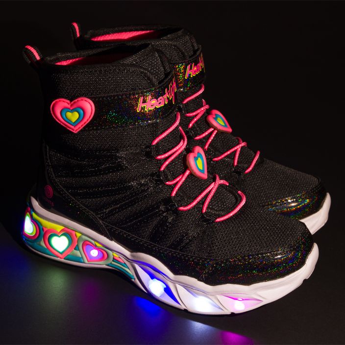 SKECHERS Sweetheart Lights Love To Shine pantofi pentru copii negru / roz cald 7