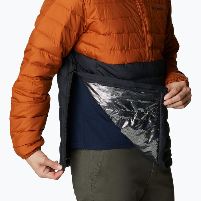 Columbia Powder Lite Anorak jachetă pentru bărbați în jos portocaliu și negru 10